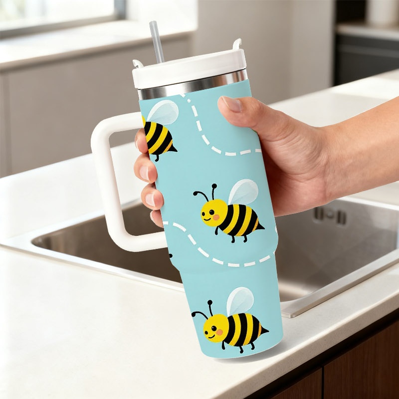 Sublimation Mug White - Zabawny nadruk z motywem pszczółki i